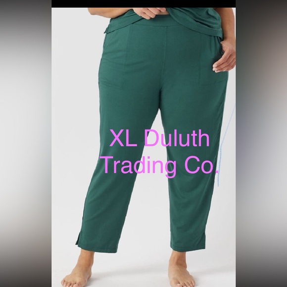NWOT.  XL Duluth Trading Co. Dang Soft® Ankle Pants.  A pretty forest green. - Picture 1 of 11